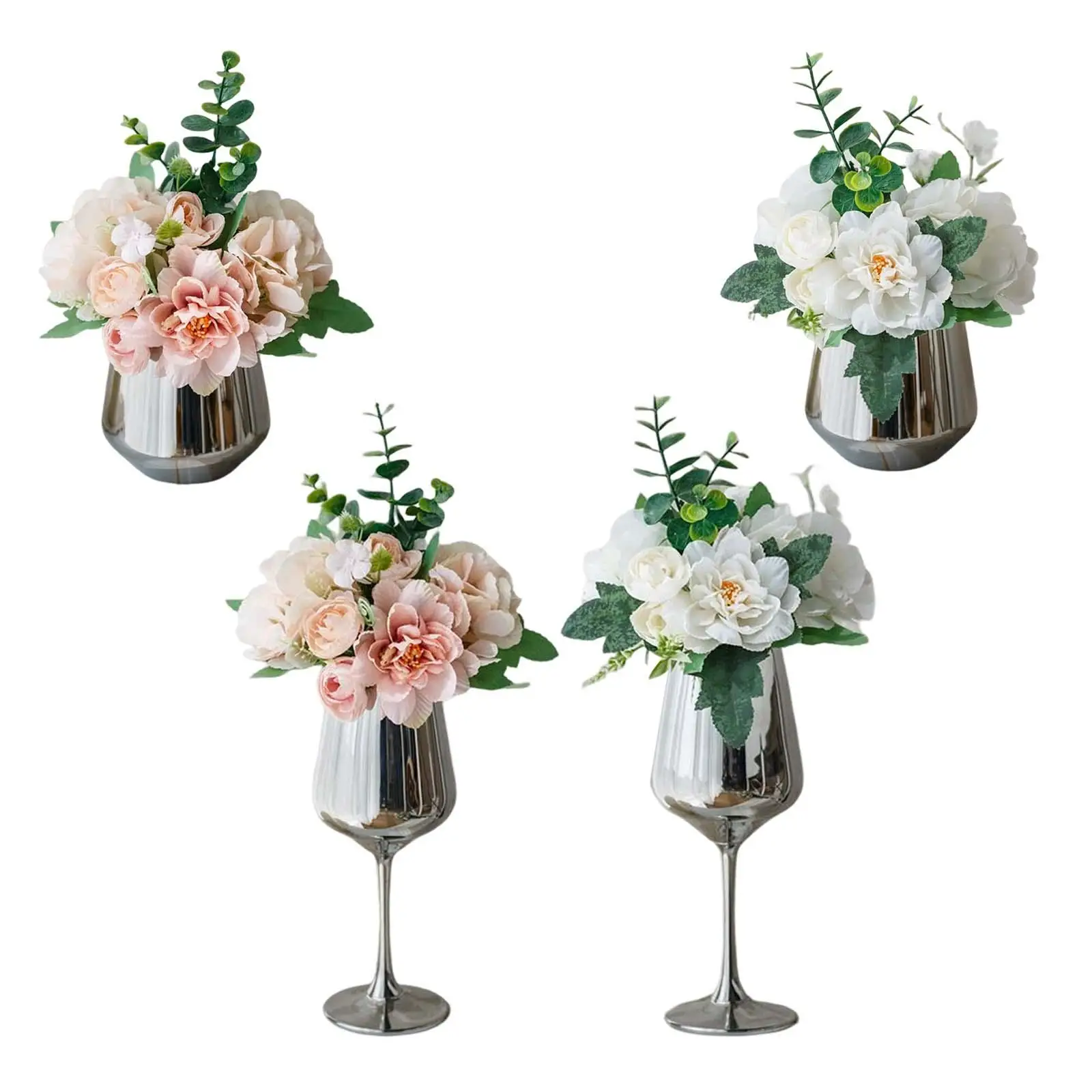 

Artificial Flowers Hydrangea Flower Bonsai Vase for Home Wedding Decoration