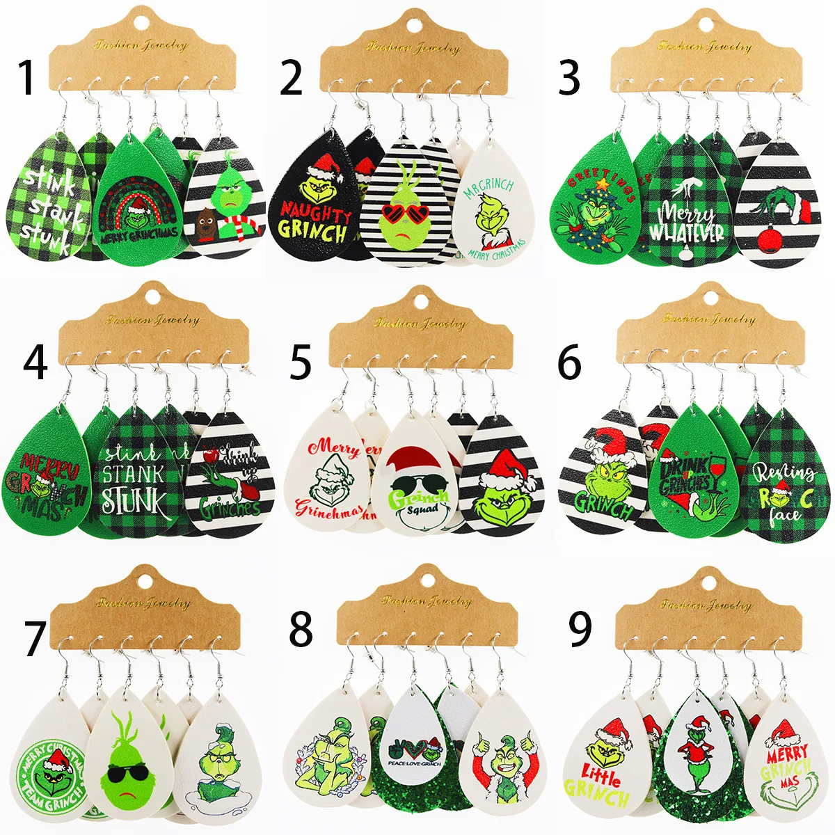 

Серьги из искусственной кожи для женщин, Рождественская бижутерия в форме слезы, подвесное ожерелье, подвеска, поделки, костюм вечерние НКА,...