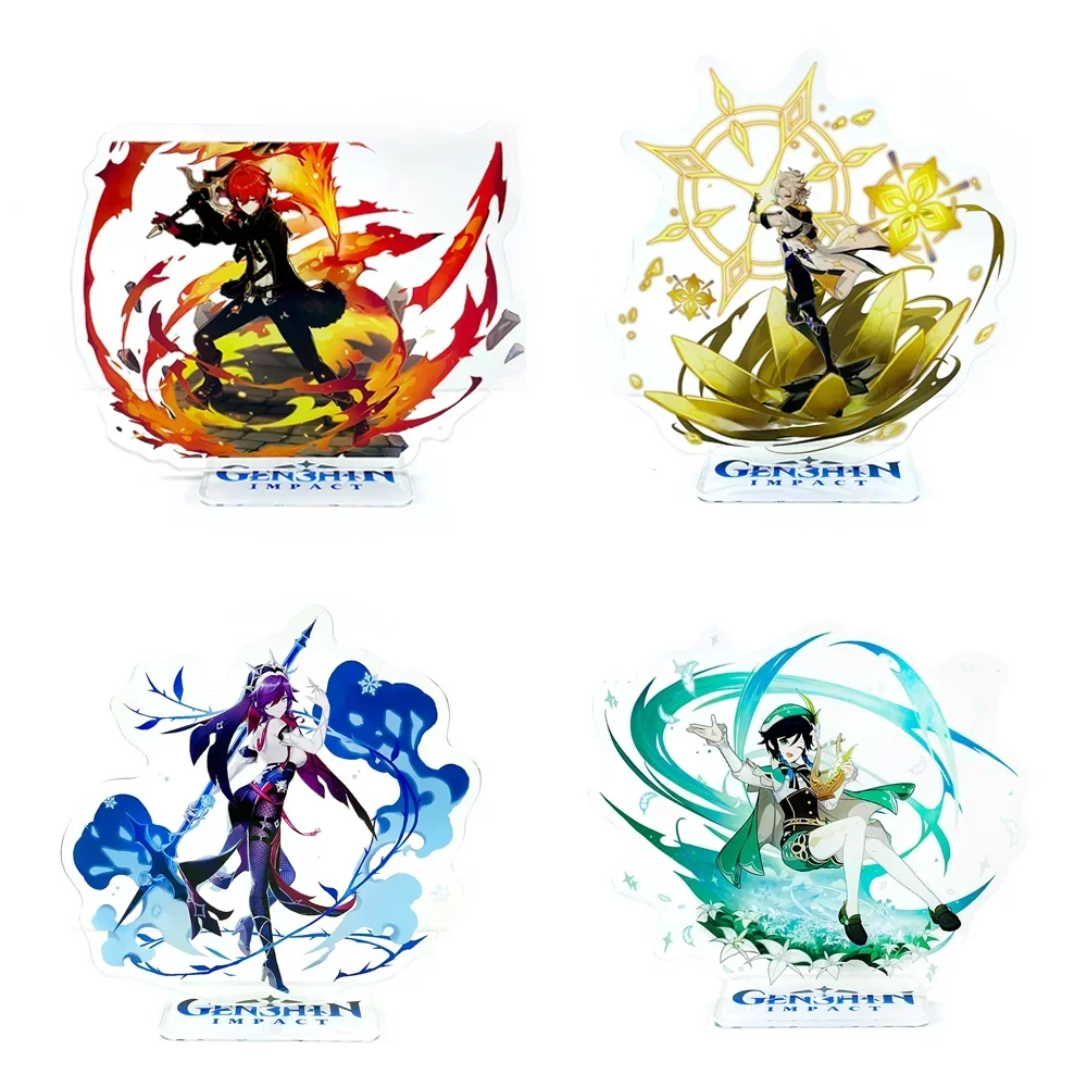 Genshin Impact Mondstadt персонажи Diluc Albedo Rosaria Venti акриловые статуэтки украшение стола торт