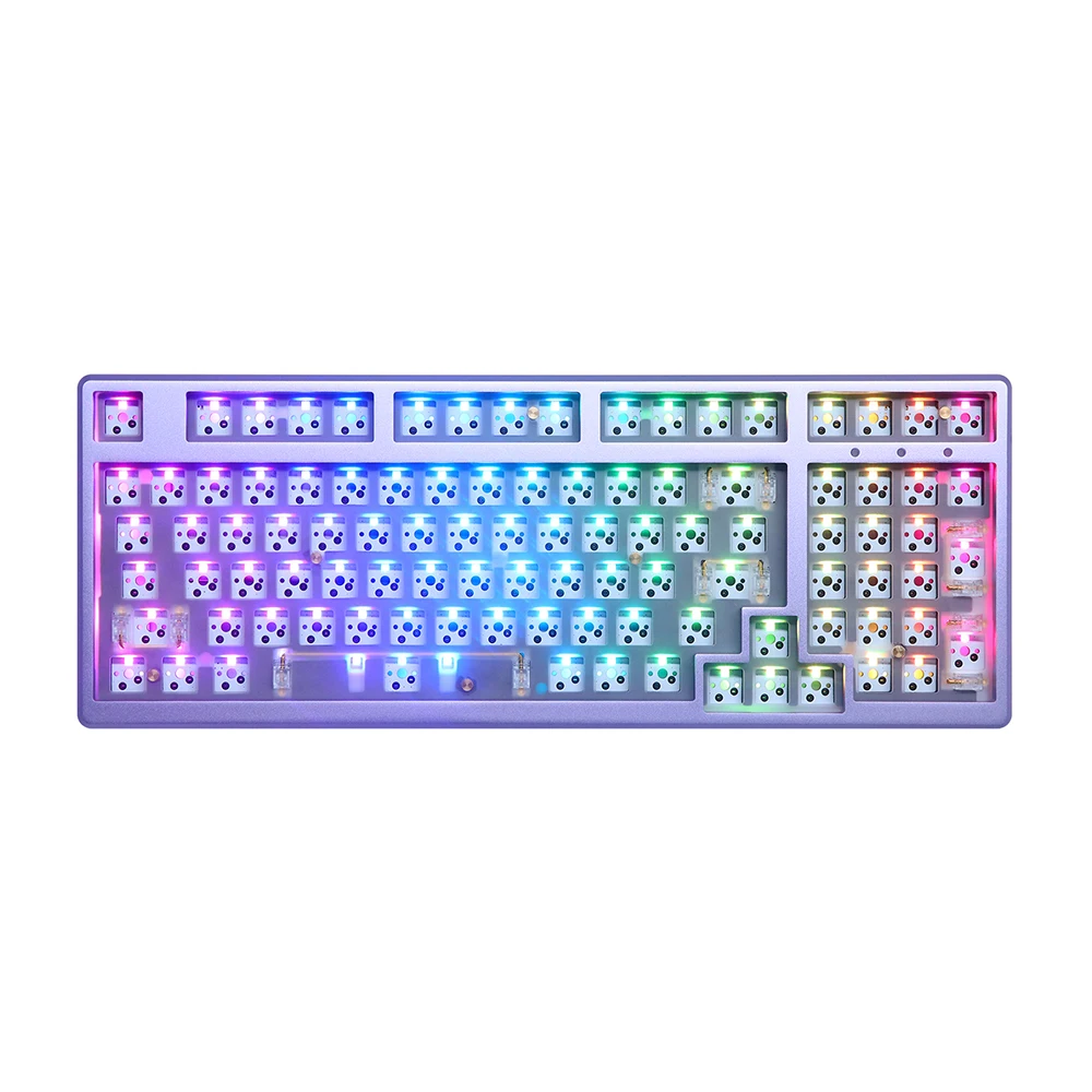 Everglide 98 Compact 1800 Hot Swappable Bluetooth 5.0/ Type C Wired Mechanical Keyboard Kit 10000mAh Battery RGB 3/5Pin Switches