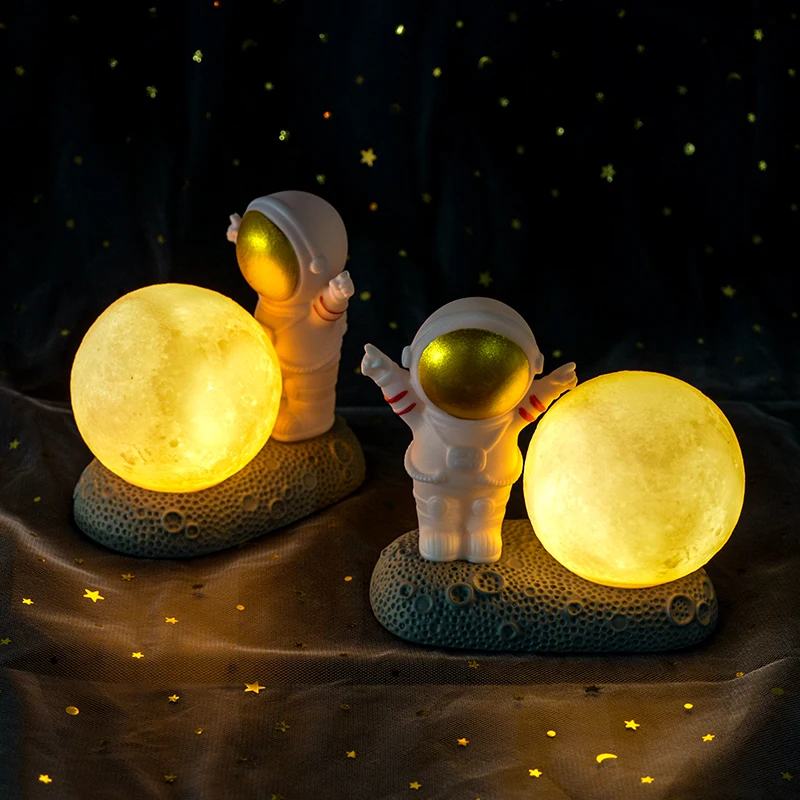 

Baby Night Light Toy Astronaut Moon Night Lamp LED Lighting Toy Astronaut Moon Landing Model Home Ornaments Bookshelf Decor