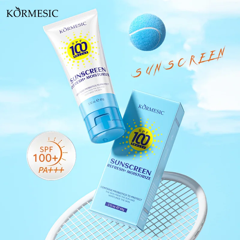 Фото Солнцезащитный крем KORMESIC SPF100 PA++++ с пробиотиками, освежающий, нелипкий, с защитой от УФ-излучения, увлажняющий, для лица и тела. №2