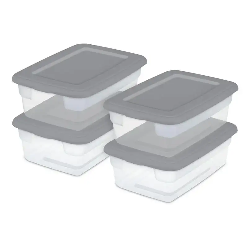 

of (4) 12 Qt. Storage Boxes Plastic,