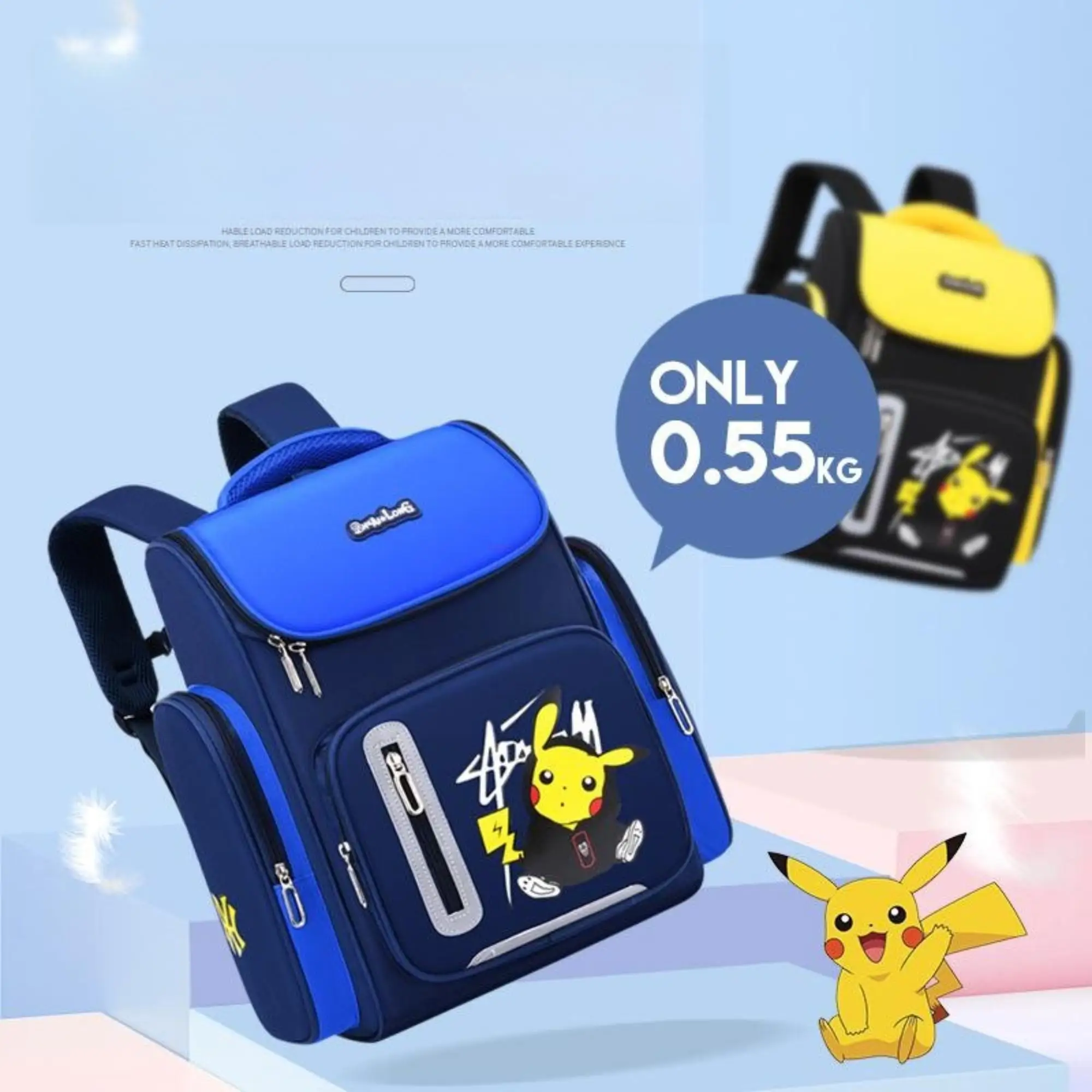 

Школьный ранец для мальчиков, детский рюкзак с рисунком покемона и Аниме Пикачу, светоотражающий водонепроницаемый дышащий, Космический школьный портфель