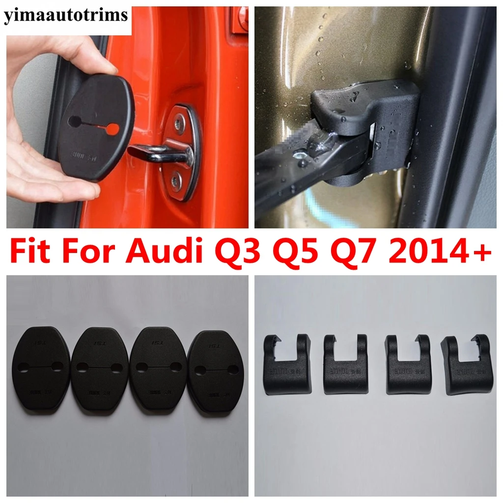 

8 Pcs Car Door Lock Stop Stopper Rust Waterproof Protector Cover For Audi Q3 Q5 Q7 2014 - 2022 Plastic Accessories Interior Kit