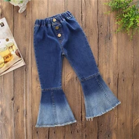 2022 fashion spring autumn children boot cut jeans for girls blue toddler baby flared pants trousers kids clothes costume