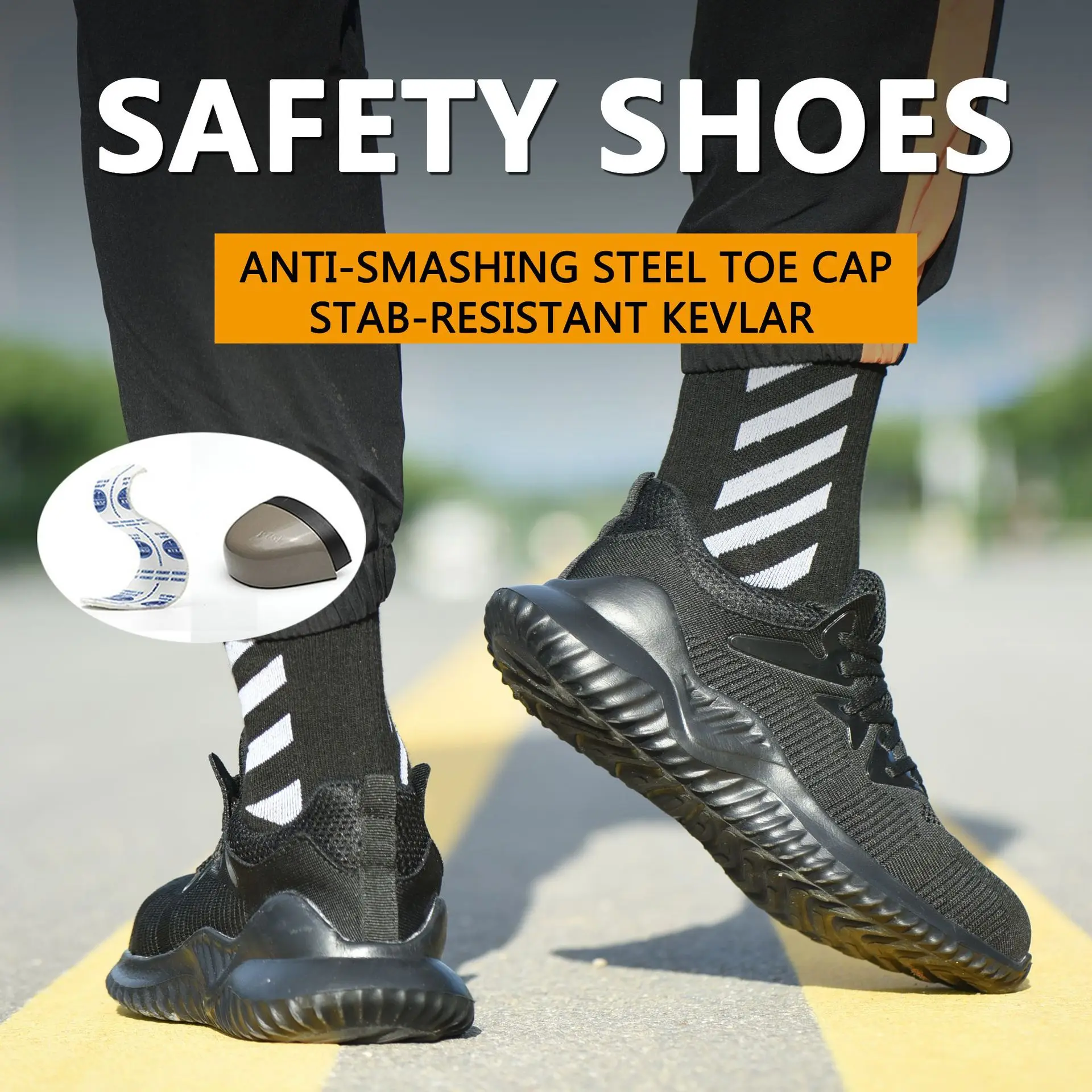 

Work Sneakers Steel Toe Shoes Men Safety Shoes Puncture-Proof Work Shoes Boots Fashion Indestructible Footwear Security