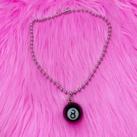 punk jewelry billiards 8 pendant necklaces hip hop aesthetic korean fashion necklaces for women cool accessories gothic