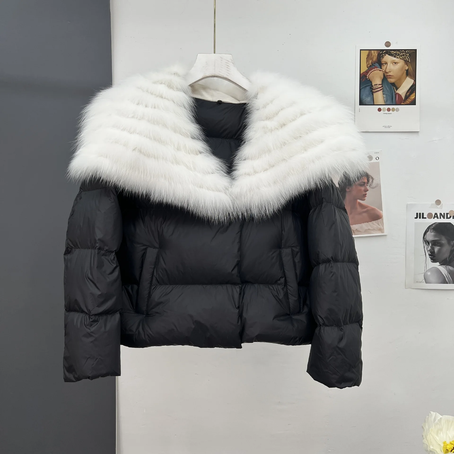 

Пуховик GTGYFF с мехом белой утки и лисы, Модный женский короткий дизайн, зимняя теплая верхняя одежда, куртка, пальто