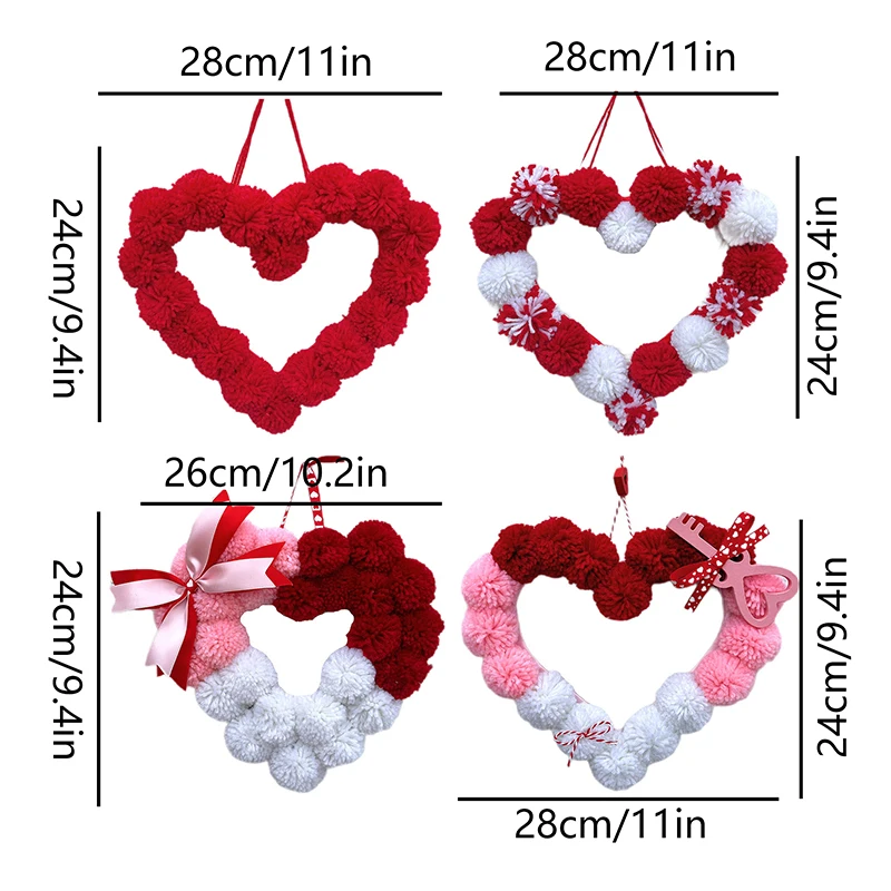 Венок на День Святого Валентина в форме сердца красочная гирлянда искусственный