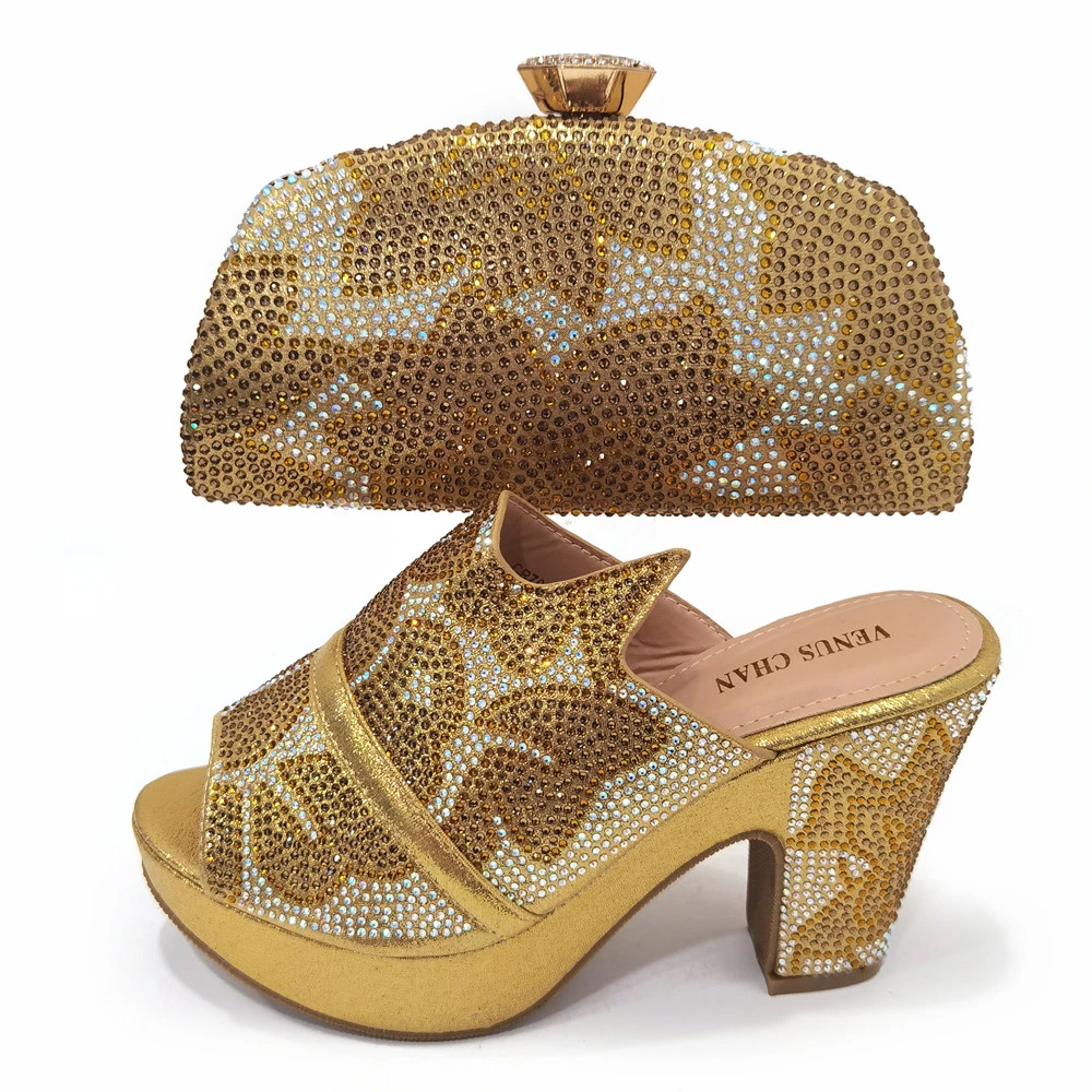 Venus Chan Royal Blue Noble Platform High Heels With Elegant Shoes Italian Popular Design African Ladies Shoes Bag Set