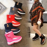 2021 winter girls mid calf plush snow boots princess outdoor durable boots zip wool super warm toddler kids anti slip shoes new