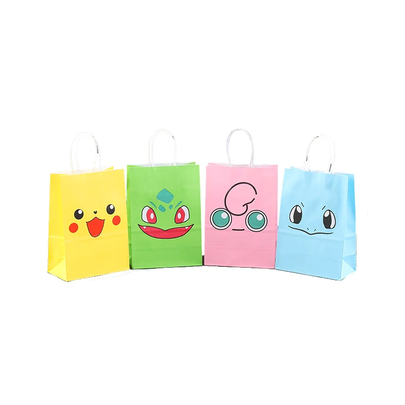 

Pokemon Pikachu Paper Bag Anime action figureJenny Turtle Hand-held Gift Bag Party Gift Bag Halloween Candy Bag Birthday Gifts