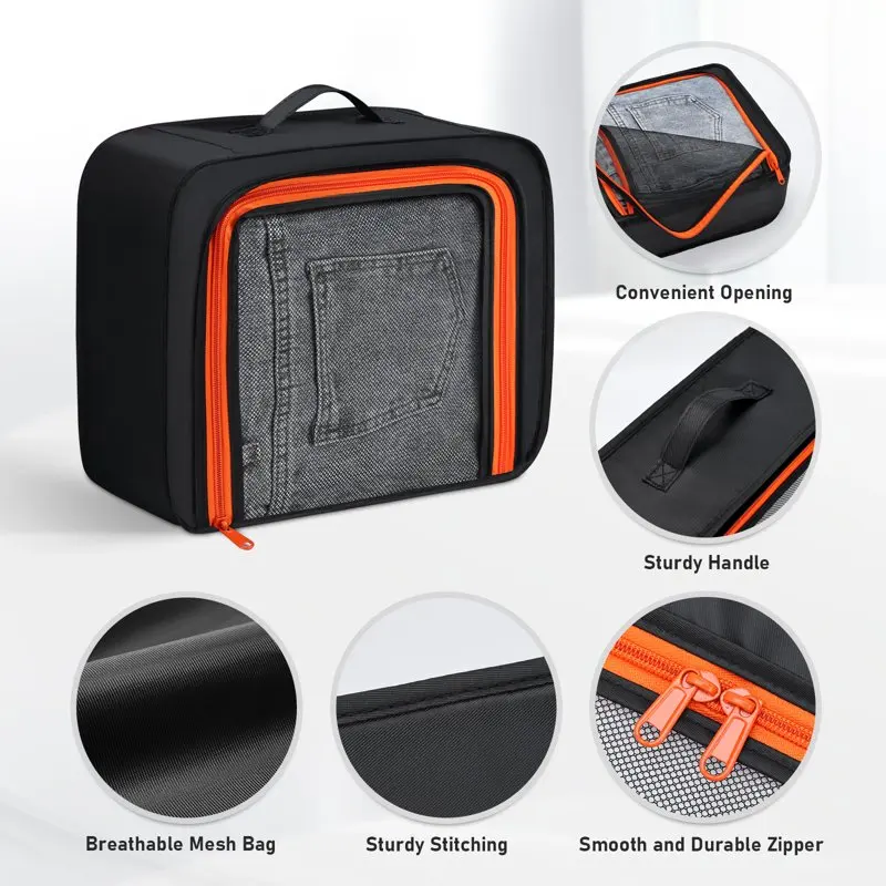 Packing Cubes for Suitcase, Travel Suitcase Organizer Bags Set, 8 Pcs Portable Luggage Storage Bags with Handle and Mesh, Lightw