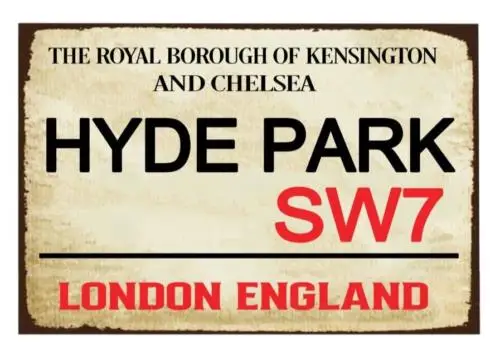 Металлические знаки Лондонский парк SW7 винтажный Ретро-паб