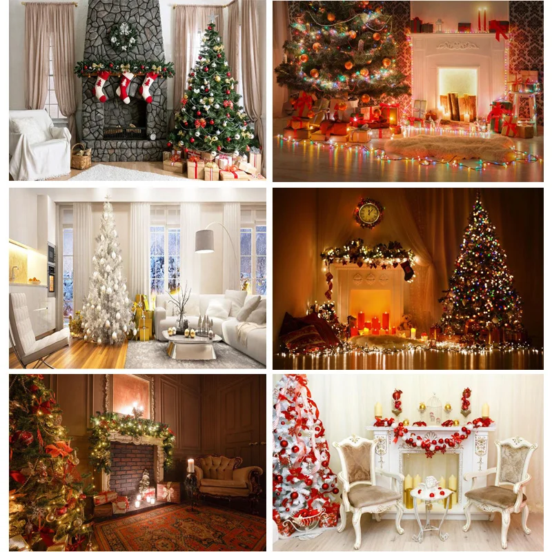 

Vinyl Custom Christmas Day Photography Backdrops Prop Christmas Tree Festival Theme Photo Studio Background XT20924SD-05