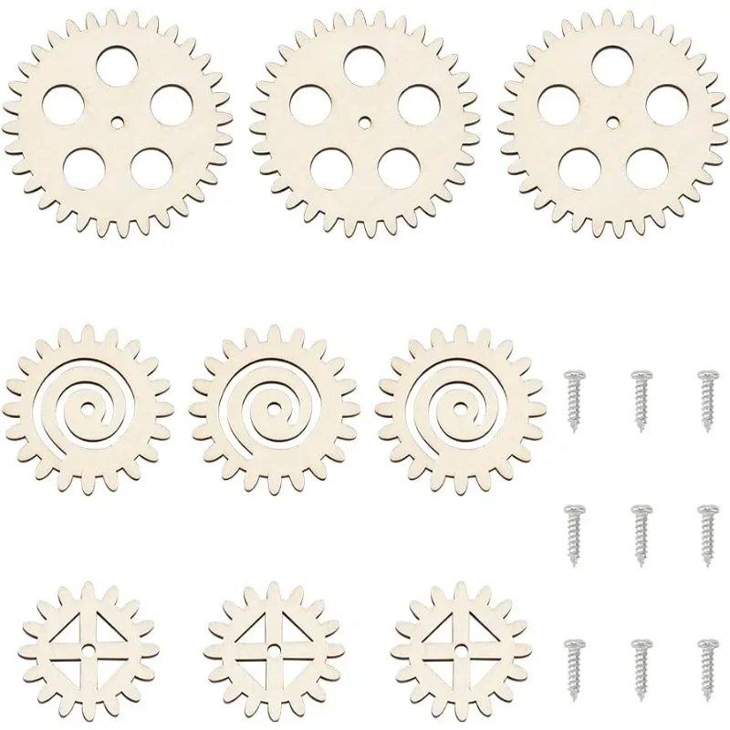 3 Комплекта Необработанных Деревянных Аксессуаров Для Проектов Diy С Винтами