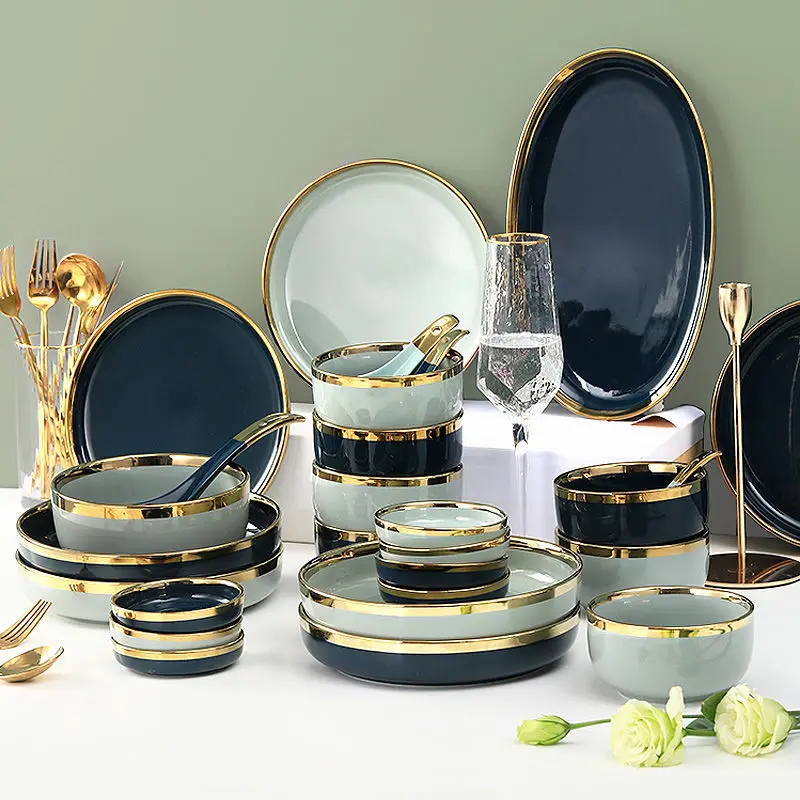 

Nordic Bowl Set Creative Ceramic Bowl Bowl Chopsticks Combination Gift Tableware Set tableware flatware set kitchen table set