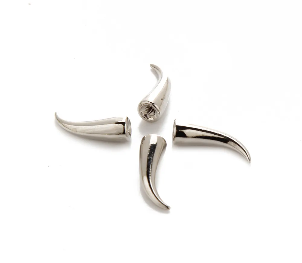 100PCS Silver 21mm Metal Screw Back Spots Cat Claw Spikes Studs used for Leather Craft Jeans Hats Punk Wholesales | Украшения и