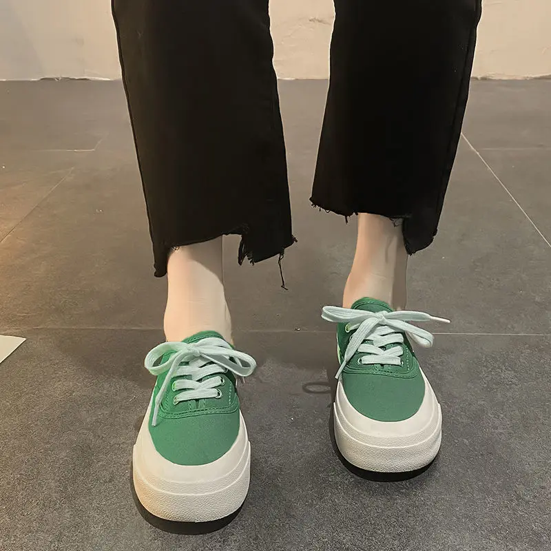 Breathable Canvas Shoes for Women Trainers Women Big protect Toe Sneaker Lady Summer Female Footwear Quality Sneakers Platform