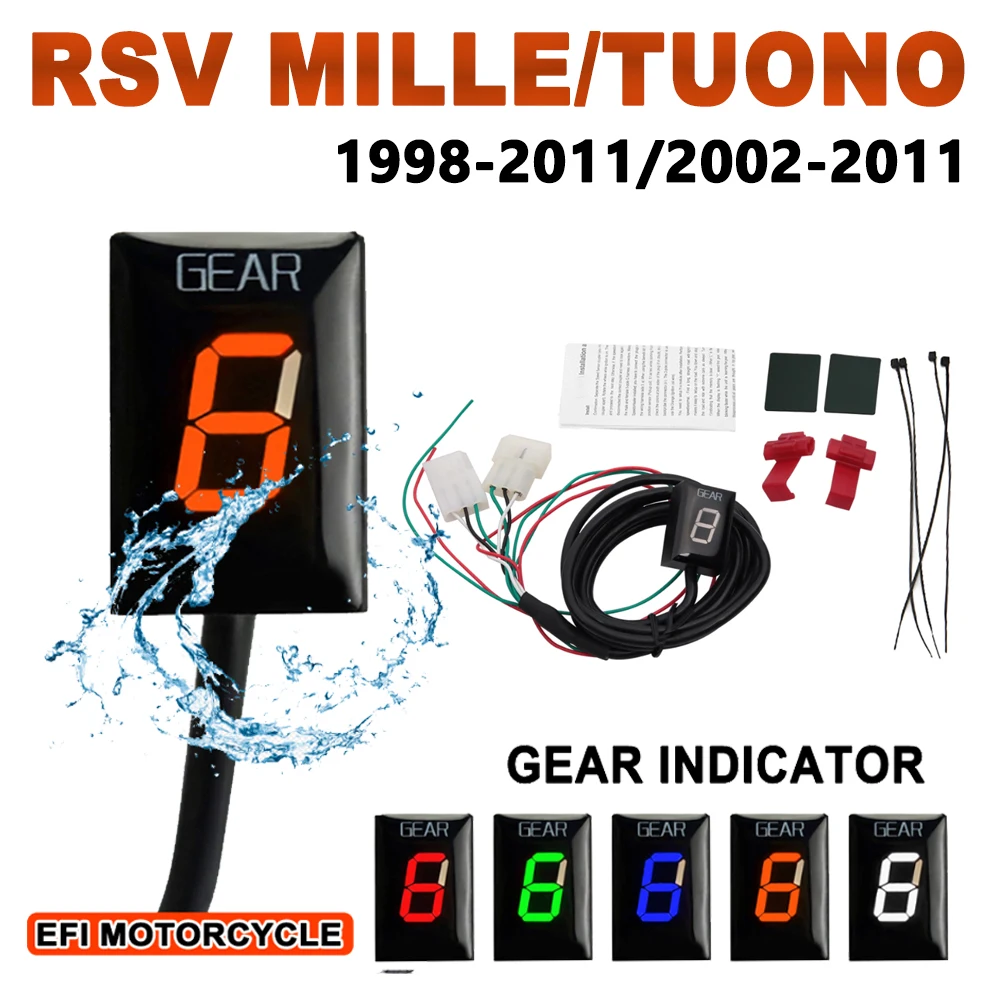 

Gear Display indicator For Aprilia RSV Mille 1998-2011 RS V Mille Tuono 2002-2011 Motorcycle Accessories LED 1-6 Speed Display