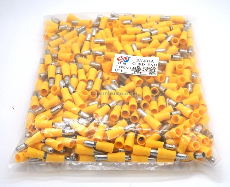 

500pcs MPD5.5-195 Bullet Shaped Male Pre-insulating Joint Cold pressed terminals