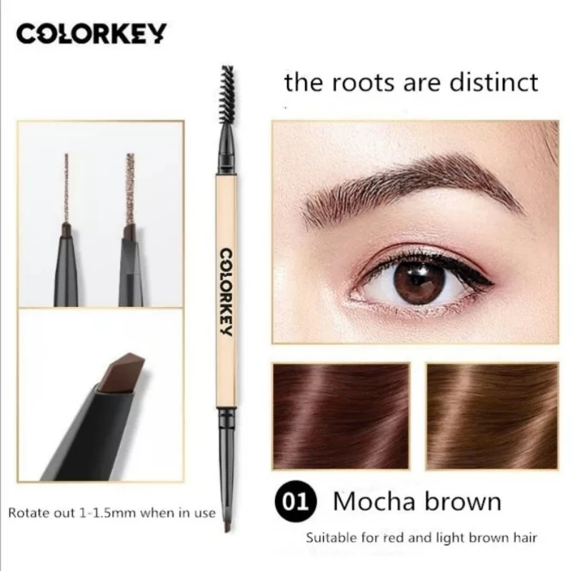 

Small Gold Chopsticks Double-ended Eyebrow Pencil Is Extremely Thin Three-dimensional Long-lasting Not Smudge Triangular Eyebrow