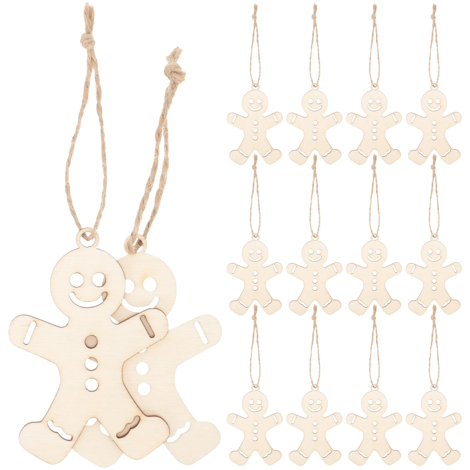 

Wooden Gingerbread Man Decorations Kit Christmas Tree Ornamentsations Hanging Pendant Unfinished Cutout Crafts Ornaments Window