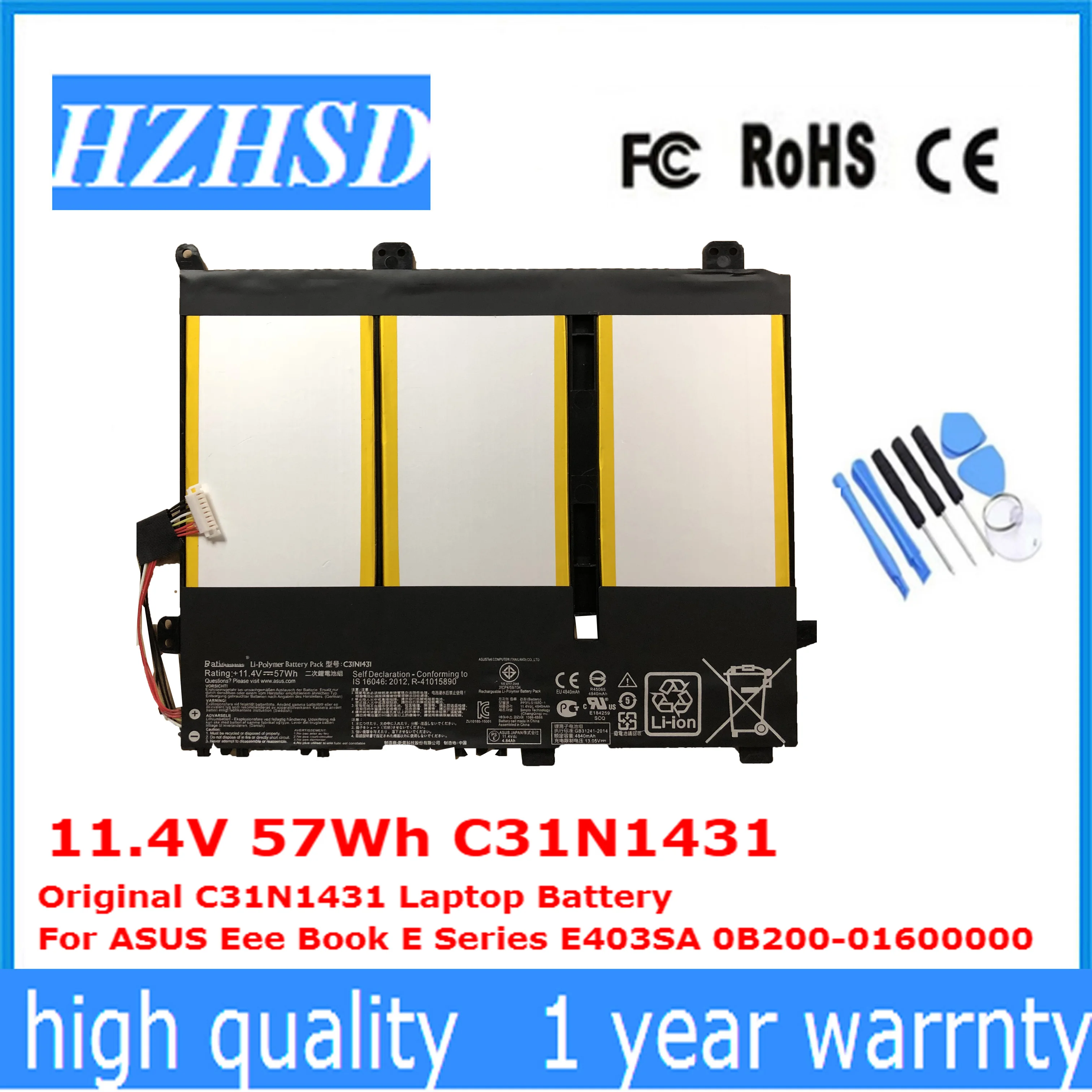 11,4 в 57Wh C31N1431 Оригинал C31N1431 Аккумулятор для ноутбука ASUS Eee Book E Series E403SA 0B200-01600000
