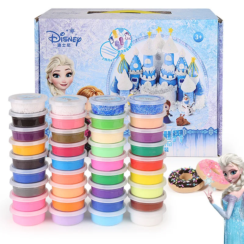 

24 цвета, Детский пластилин «сделай сам» Disney, набор грязи ручной работы для детей, цветная Защитная форма для грязи 3D, набор игрушек