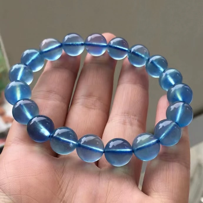 

Браслет из натурального голубого аквамарина и кварца, 10,7 мм