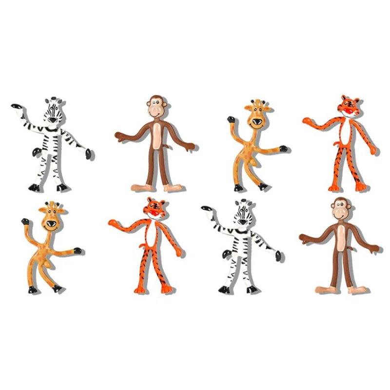 Wire Animal Toys Ornaments Sika Deer Zebra Monkey Tiger Shaped Twist Miniature Home Office Desk Decoration