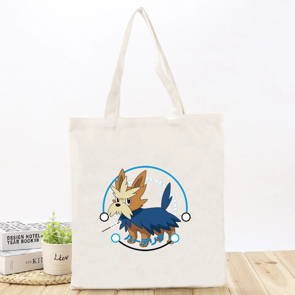 

Pokemon Japanese Animation Women's Shouler Bag Printed Fashion Lovely Canvas Bag Foldable Waterproof Simple Leisure Handbag