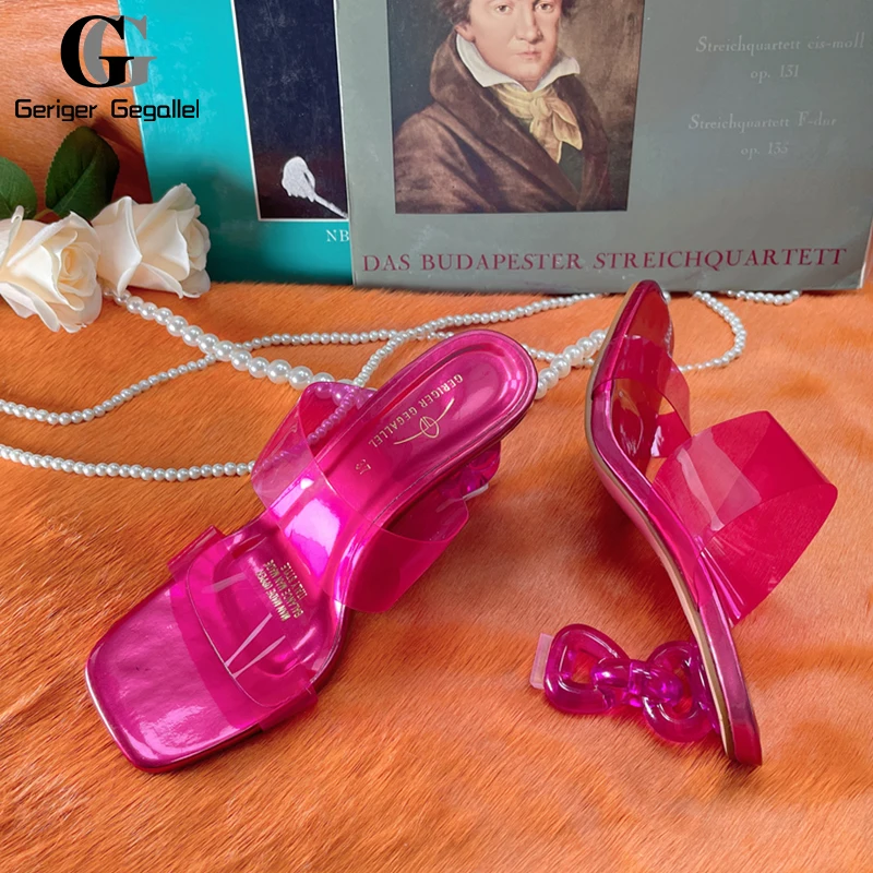 2023 Fashion Transparent Sandals Chic Women's Shoes Summer High Heels Top Brand Designer Muller Rhinestone Wedding Banquet Shoes