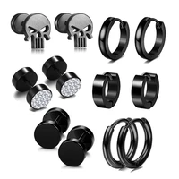 12pcsset 6pairs surgical steel faux fake ear plugs flesh tunnel taper stretcher barbell piercing jewelry