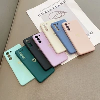 love heart phone case for samsung galaxy s22 plus s22 ultra s22 candy color soft matte back cover