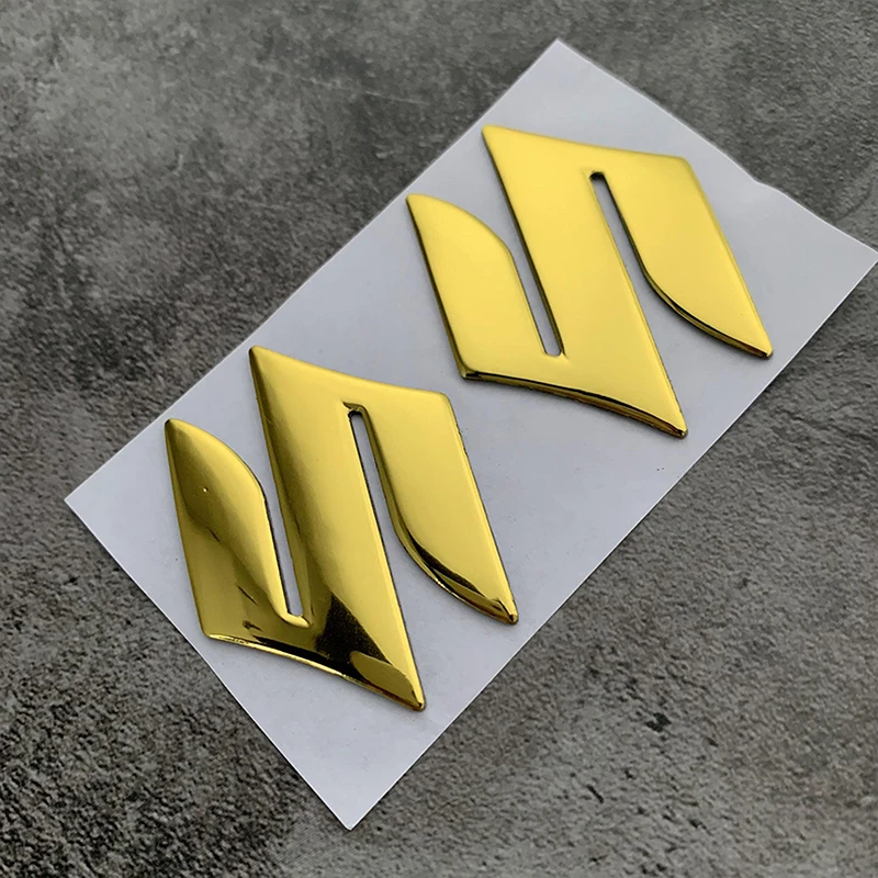 

2pcs New Motorcycle Stickers 3D PVC Sticker S Logo 3D Tank Decal Logo Gold Emblem Waterproof Sticker Decoration