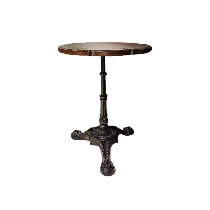 Однотонный классический кофейный столик в стиле ретро американский круглый