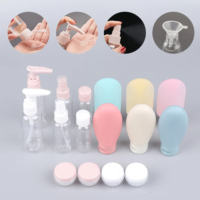 

Travel Refillable Bottle Set Spray Lotion Shampoo Shower Gel Tube Bottling Cosmetic Empty Liquid Container Portable Tool Refill