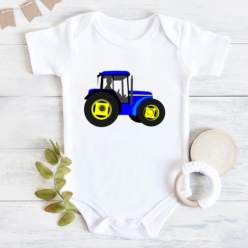 

Комбинезон для новорожденных с коротким рукавом на тему фермы