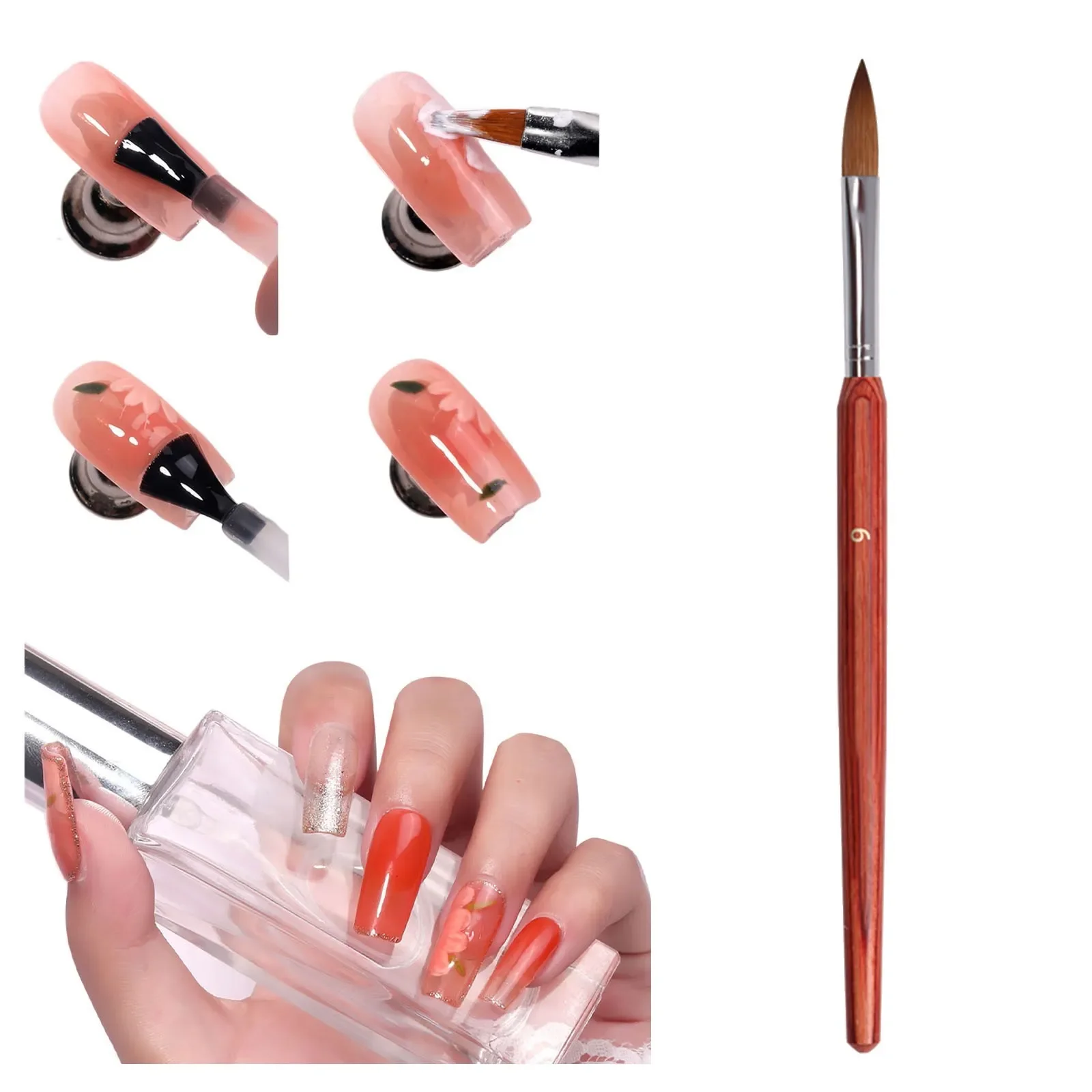 

NEW2023 Nail Brush Elegant Nail Pen Set With Shiny Handle Easy To Use Eyeliner Tool Suitable For Manicure Tools Kit with Nail Po
