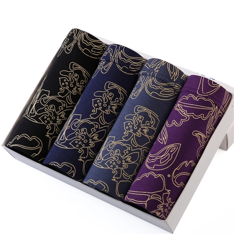 Underwear Men 4pcs/lot Fashion Sexy Cueca Boxer Men Underwear Popular Brand Mens Boxers Underpants Male Panties Shorts