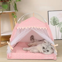 pet dog tent portable cute cat house pet small dog bed breathable thick cushion pet hut outdoor indoor pet bed supplies foldable