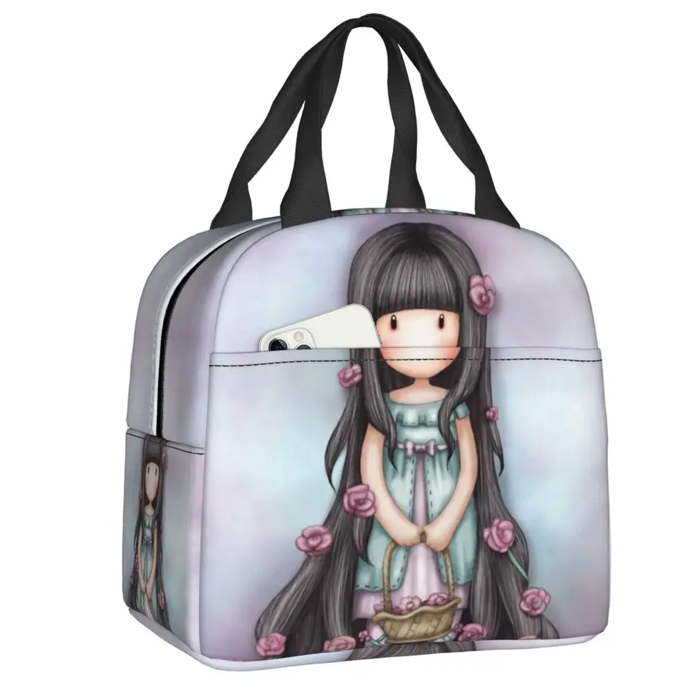 

Изолированные Ланч-боксы Rose Girl с рисунком Санторо Gorjuss для работы, школы, фантазии, аниме, портативный охладитель, термальный Ланч-бокс