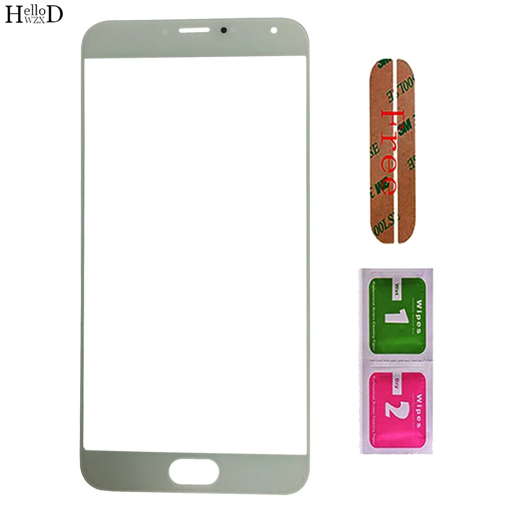Мобильная передняя стеклянная панель для замены и ремонта внешнего экрана и ЖК-дисплея телефона Meizu MX5 с клеем OCA.