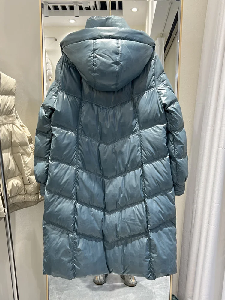 Warm Winter Women Fashion Long 2023 New Parkas Female Loose Hooded 90% White Duck Down Coat Snow Puffer Jacket Outwear
