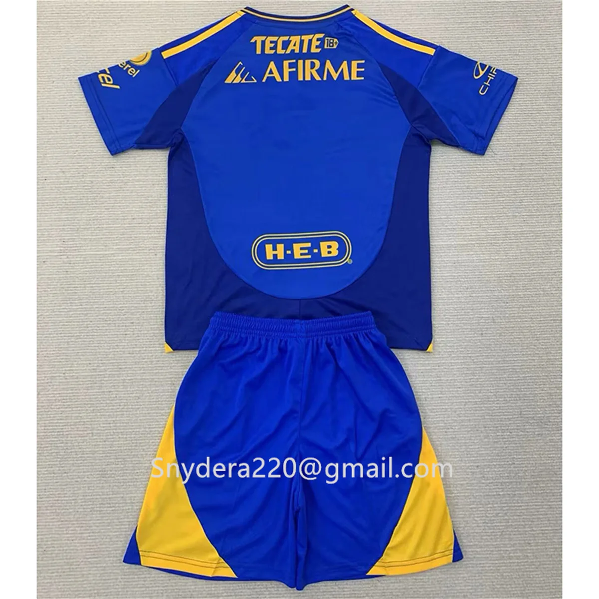 Детская футбольная рубашка Tigres de la UANL Away синяя быстросохнущая одежда