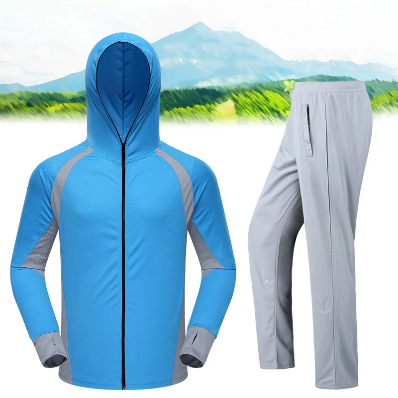 New Clothes Fishing Shirt Jacket Ice Silk Quick Dry Sports Clothing Sun Protection Face Neck Anti-uv Breathable Fishing Hooded