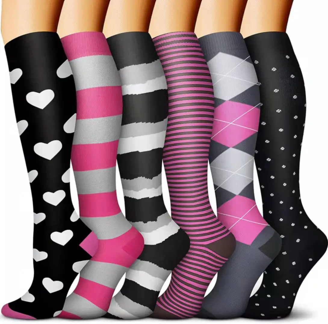 Men Women Sports Fitness Socks Direct Supply Spot Pressure Stockings  Pattern Combination Free Collocation Basketball Cycling