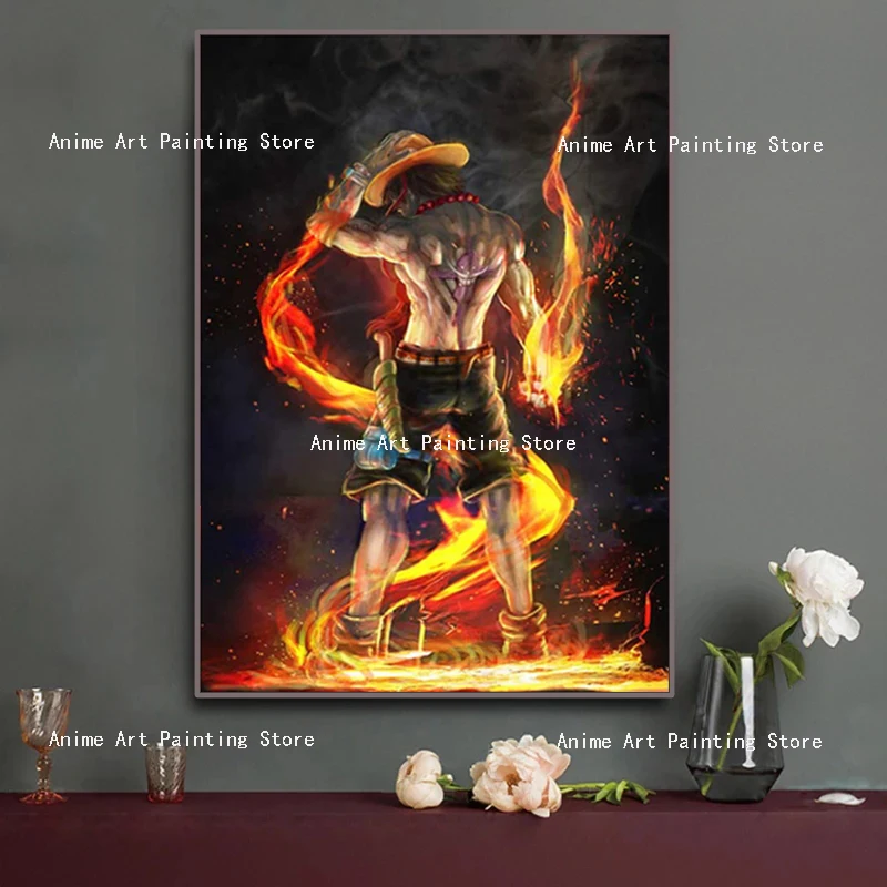 

Japanese Anime Canvas Painting One Piece Characters Luffy Poster Print Wall Art Prints Home Bedroom Wall Picture Decor Mural